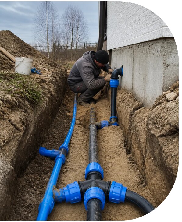 Монтаж наружного водопровода на участке под ключ в Норильске